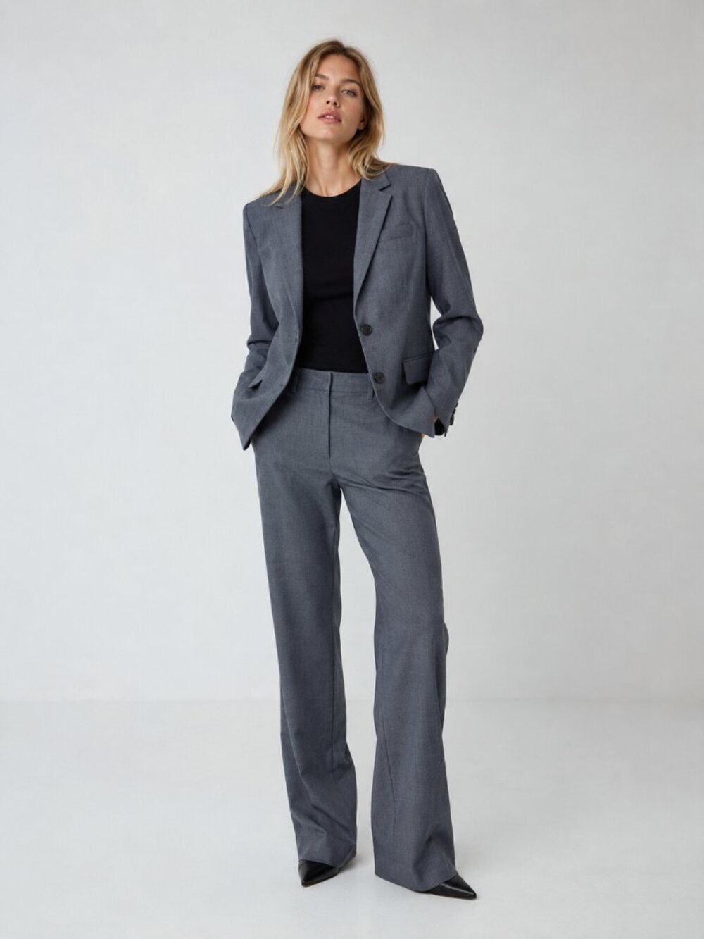 J. Crew 1035 Two-Button Jacket Bi-Stretch Italian Wool Gray 0 #A2645